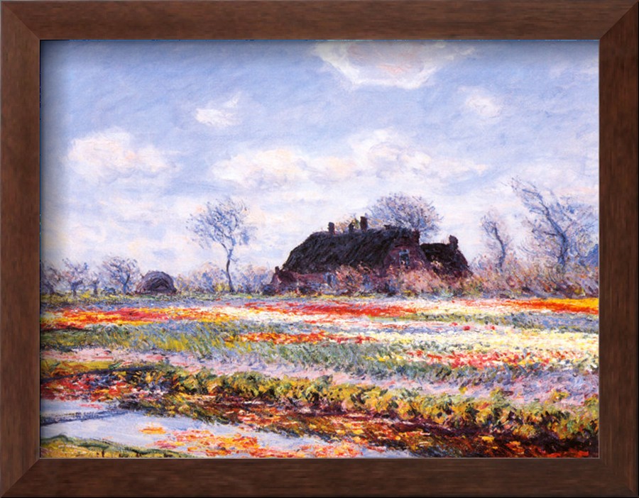 Tulip Fields At Sasenheim-Claude Monet Painting